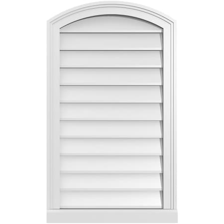 Ekena Millwork Arch Top Surface Mount PVC Gable Vent: Functional, w/ 2"W x 2"P Brickmould Sill Frame, 20"W x 34"H GVPAR20X3403SF